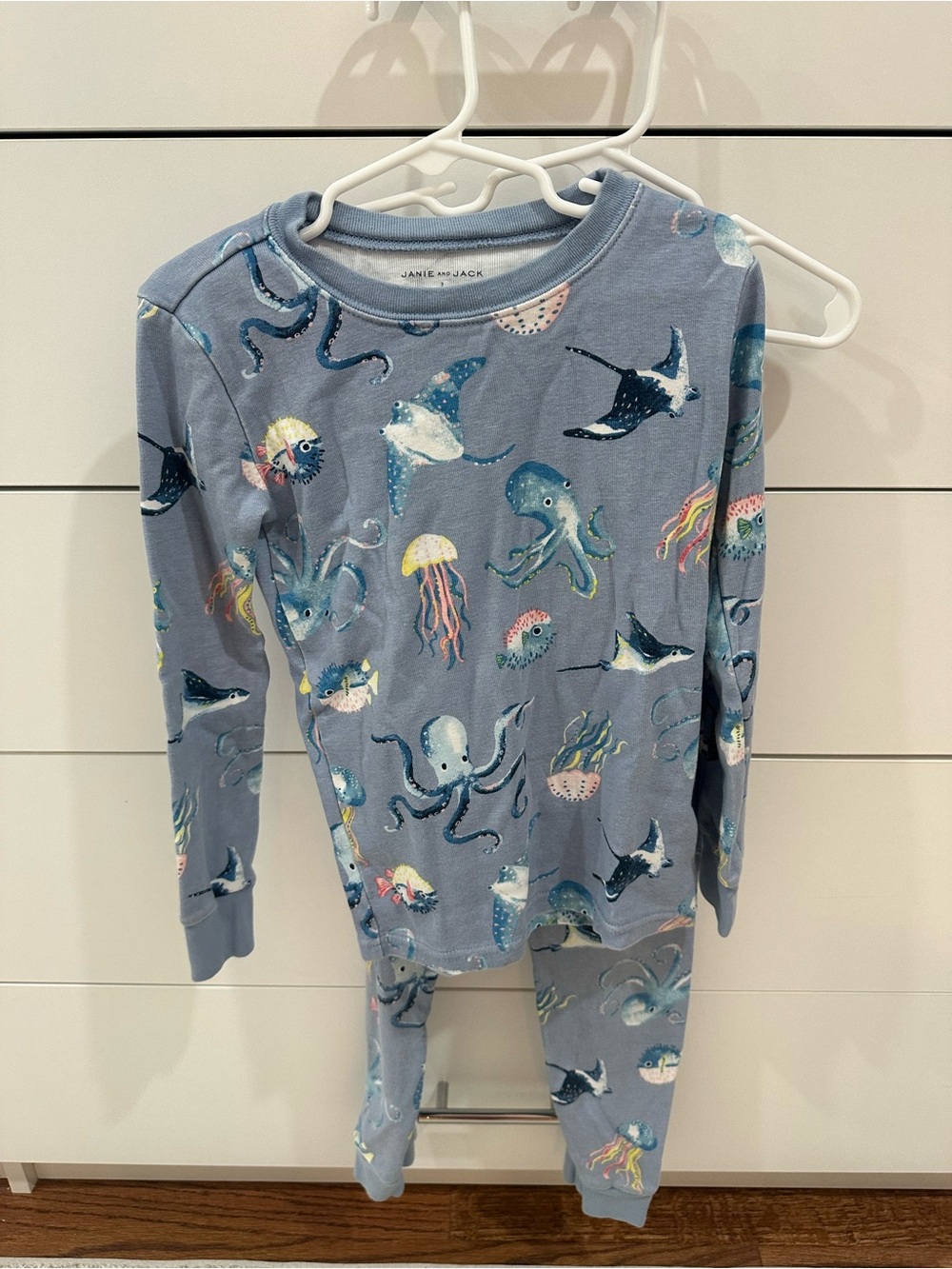 Janie and Jack Boys Blue Ocean Creature Pajamas Size 7